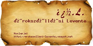 Árokszállási Levente névjegykártya