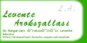 levente arokszallasi business card